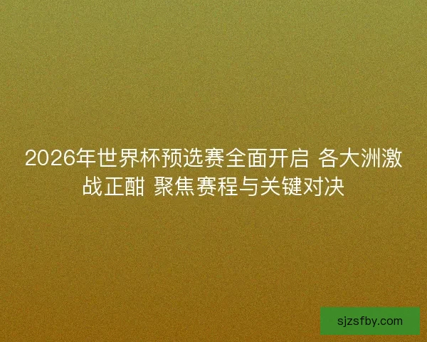 2026年世界杯预选赛全面开启 各大洲激战正酣 聚焦赛程与关键对决