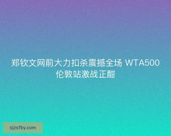 郑钦文网前大力扣杀震撼全场 WTA500伦敦站激战正酣