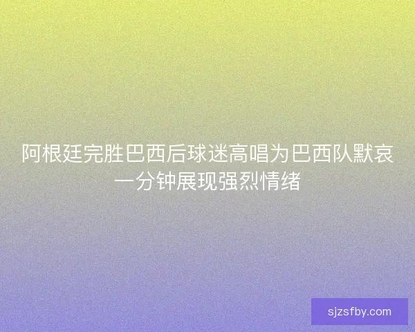 阿根廷完胜巴西后球迷高唱为巴西队默哀一分钟展现强烈情绪 阿根廷完胜巴西后球迷高唱为巴西队默哀一分钟展现强烈情绪